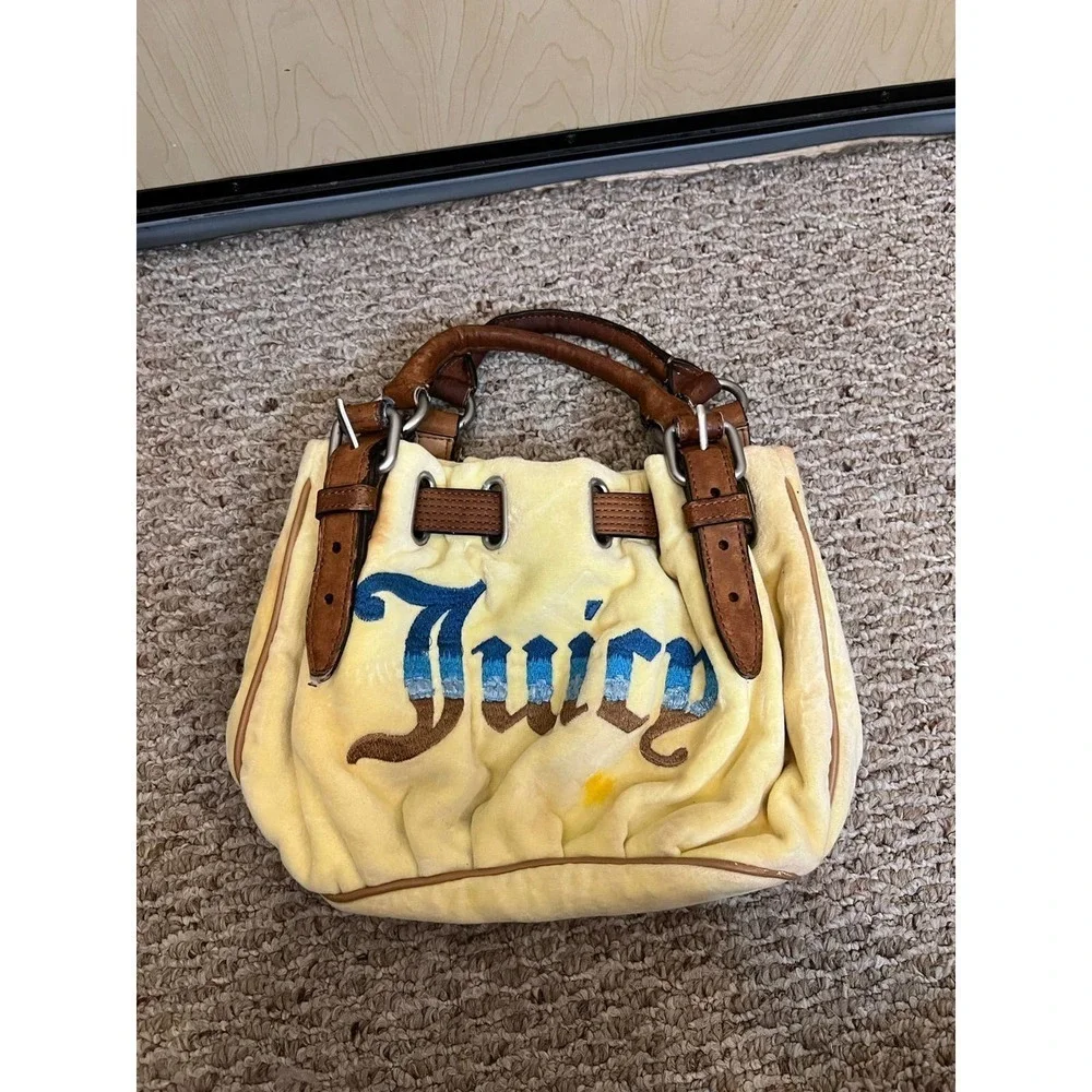 Juicy Couture RARE Yellow Velour Daydreamer Shoulder bag - Picture 10 of 12